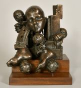 Sir Eduardo Paolozzi KBE, RA, HRSA (1924-2005), a Maquette for 'Great Ormond Street', bronze, on a