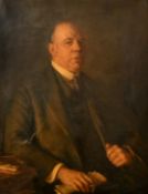 Walter Bowman Russell (1871-1963), a portrait of a seated gentleman, oil on canvas, 36