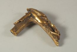 LEDA AND THE SWAN BRONZE WALKING STICK HANDLE. 10cms long.