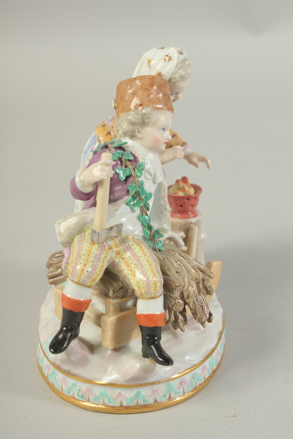 A MEISSEN GROUP EMBLEMATIC OF WINTER, first modelled by Carl Schoenheit. Circa. 1860. 14.5cm high. - Image 2 of 5