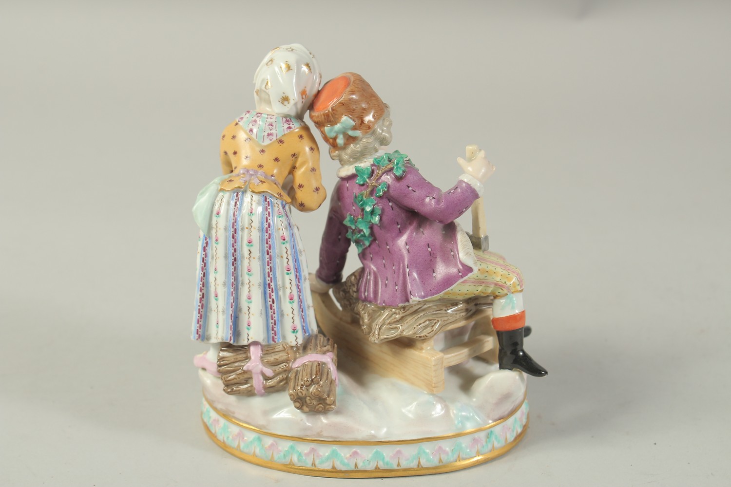 A MEISSEN GROUP EMBLEMATIC OF WINTER, first modelled by Carl Schoenheit. Circa. 1860. 14.5cm high. - Image 3 of 5