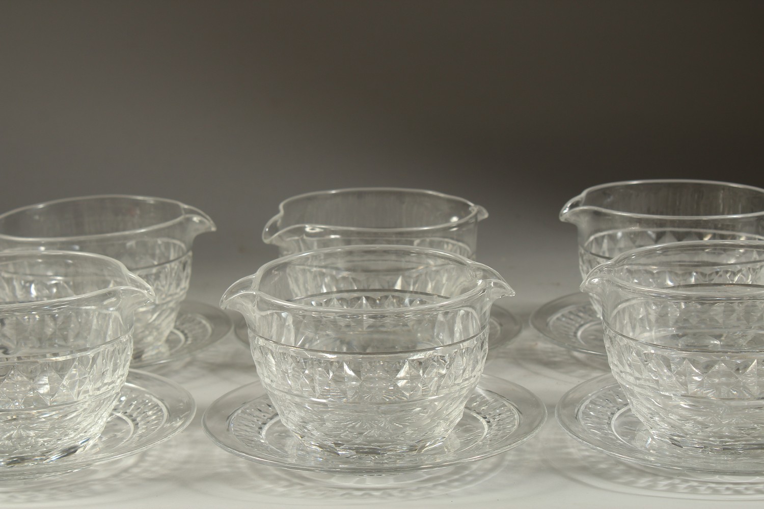 A GOOD SET OF EIGHT DOUBLE LIP BOWLS AND STANDS. - Image 2 of 4