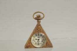 A MASONIC BRASS POCKET WATCH.