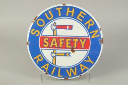 A CIRCULAR ENAMEL SIGN 