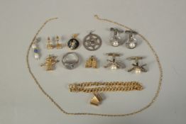 TWO PAIRS OF PEARL CUFF LINKS AND BIJOUTERIE