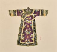 EARLY TO MID-20TH CENTURY CHINESE SCHOOL, A FINE STUDY OF A DESIGN FOR A COURT ROBE, watercolour and