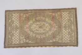 AN INDIAN METAL THREAD EMBROIDERED TEXTILE.