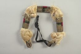 A FINE 19TH CENTURY ARAB POSSIBLY SAUDI METAL THREADED MEN'S HEAD DRESS.