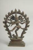 A FINE 19TH CENTURY SOUTH INDIAN BRONZE FIGURE OF SHIVA, 10cm high.