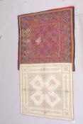 TWO INDIAN EMBROIDERED TEXTILES.