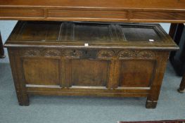 An 18th century oak coffer.