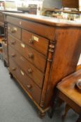 A large Scottish mahogany chest of drawers.