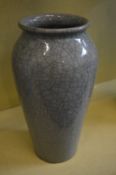 A large Chinese celadon crackle glazed porcelain vase.