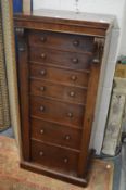 A good Victorian mahogany secretaire Wellington chest.