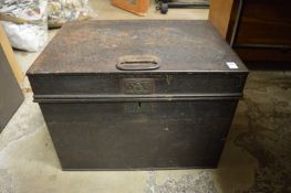 A strong box (no key).