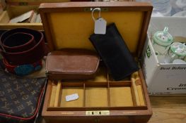 A leather jewellery box etc.