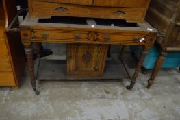 Late Victorian aesthetic movement washstand base (lacking marble top).