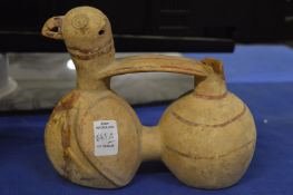 An unusual bird form pottery ewer.