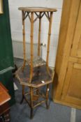 Two bamboo occasional tables.