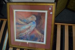 Abstract female dancer, limited edition colour print, signed.