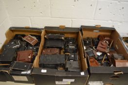 A large collection of early plate cameras, various makers.