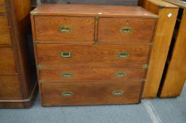 A good 19th century Padouk secretaire military two part chest.