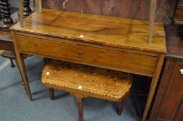 A 19th century French walnut single drawer side table.