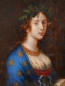 After Carlo Dolci, 19th Century, an allegory of Poetry an elegant female wearing a laurel garland,
