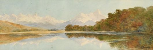 Charles Nathaniel Worsley (1862-1923) New Zealand, 'Diamond Lakes', watercolour, signed, 6.25