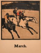 William Nicholson (1872-1949), 'March' and 'September', two lithographs from an Almanac of Sports,