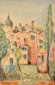 Anthony Robert Klitz (1917-2000), a view of town houses, watercolour, signed, 12