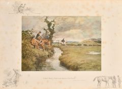 Snaffles, 'Great Banks There Was Below in the Fields', colour print, signed in pencil, 11.75