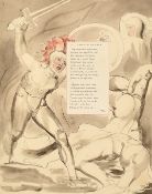A pair of prints after William Blake illustrasting Thomas Gray's poems, 'Triumphs of Owen' and 'A