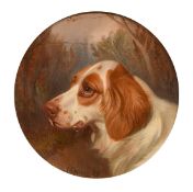 Colin Graem Roe (1858-1910), a head study of a dog, oil on board, signed and dated 98, 8.5