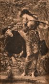 A. Lalauze after Burne Jones, 'The Beguiling of Merlin', etching, plate size 10