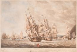 Robert Dodd, Gibraltar Bay, The Battle of Algericas, Possibly a later lithograph 19.5