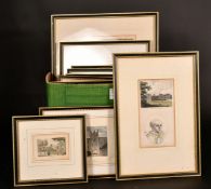 A group of twelve antique prints relating to Jesus College, Cambridge, (12).