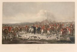 W.H. Simmons after Anson A Martin, 'The Bedale Hunt', hand coloured engraving, image size 16.5