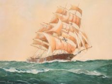 William Minshall Birchall (1884-1941), 'Romantic Sail', watercolour, signed and inscribed, 9.25