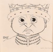 Nicolas Clreihew Bentley (1907-1978), an ink caricature of Lord Curzon, signed, sheet size 6