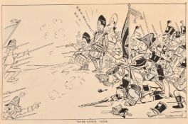 Sydney Conrad Strube (1892-1956), 'The Die Hards, 1929', pencil ink and crayon, signed, 14.75