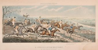 John Dean Paul, two unframed hand coloured prints of the Leicestershire hunt, plate size 13