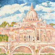 Simeon Stafford (b. 1956), a view of the Vatican, Rome, oil on panel, signed, 31.5