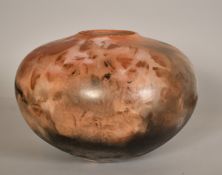 Attributed to Gabriele Koch, A large ovoid vessel with pink and black colouring, impressed 'K' mark,