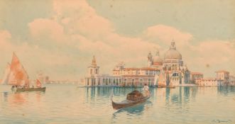 Andrea Biondetti (1851-1946), a Venetian view, watercolour, signed, 6