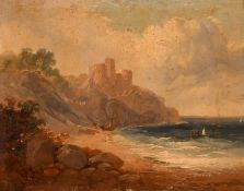 Joseph Horlor (1809-1887), a pair of Welsh coastal views, oil on board, inscribed verso, each 4.