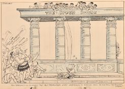 Sydney Conrad Strube (1892-1956), 'The Upper House', pencil ink and crayon, signed, 14.75