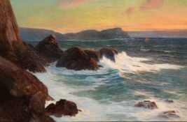 G. E. Treweek (1869-1961), a West Country coastal view at dusk, oil on canvas, signed, 24