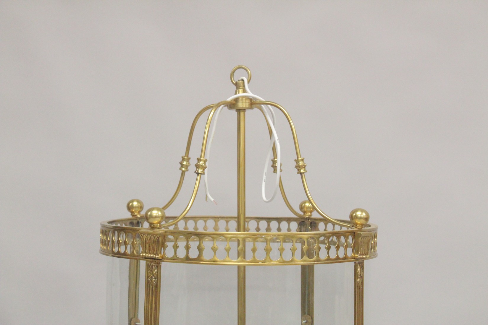 A VERY GOOD LARGE GILT AND METAL CIRCULAR LANTERN. 4ft high x 1ft 9ins diameter. - Image 2 of 4