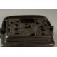 A GOOD CHINESE BRONZE SILVER INLAID CENSER with carrying handle and birds in relief. 18cms long. - Image 3 of 3